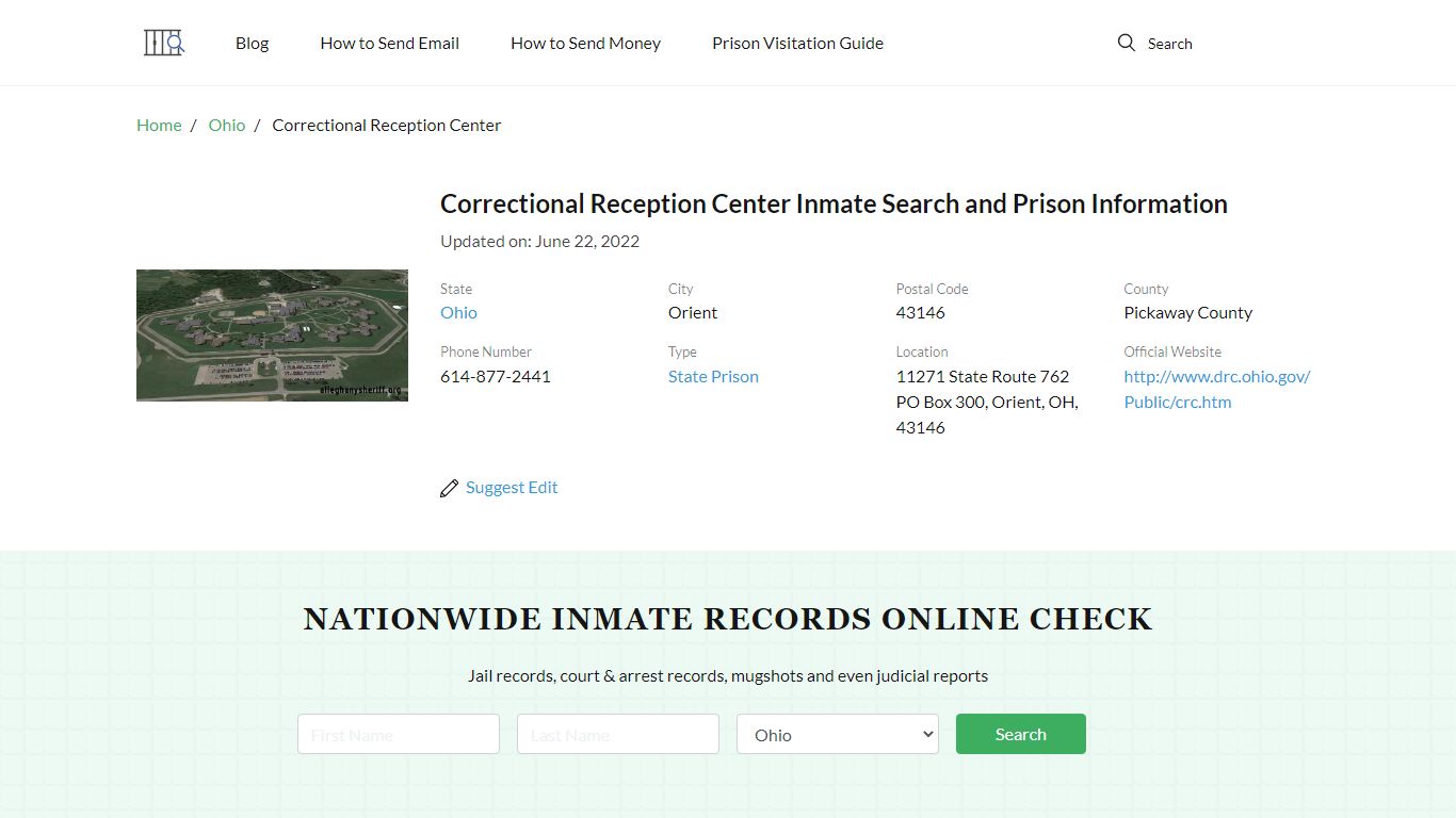 Correctional Reception Center Inmate Search, Visitation ...